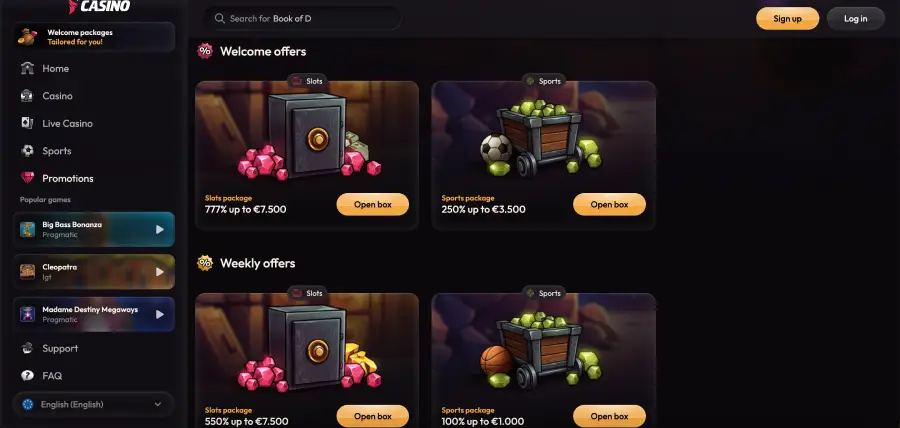 Mad casino bonuses and promotions review with welcome package details